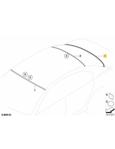 BMW E65 aizmugures loga apakšējais moldings 51717033257
